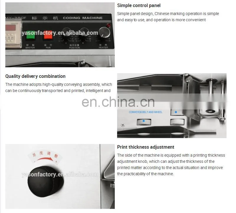 My-380 dry hot solid ink roller solid-ink batch and hot foil production date coding machine