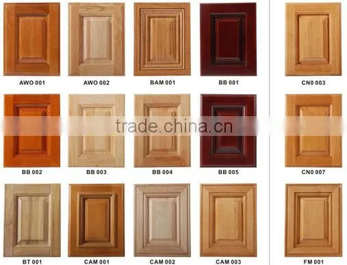 Elegant American style Oak wood kitchen cabinet-red kitchen cabinet