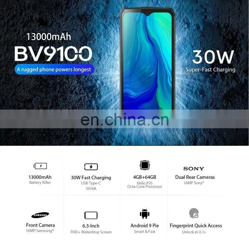 Blackview BV9100 Pro Rugged Phone 4GB+64GB Cell Phone Android Phone