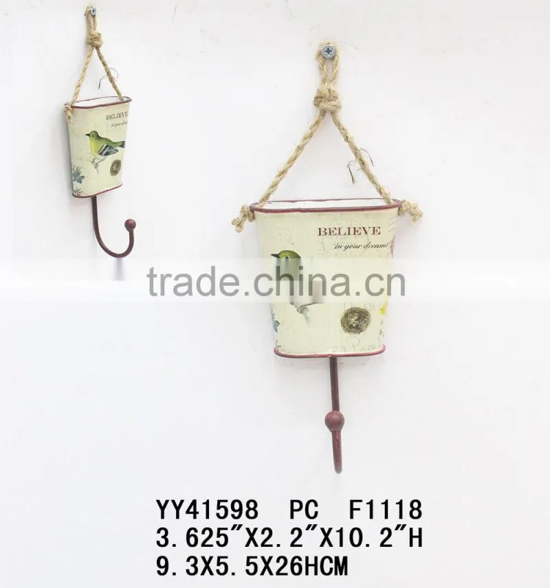 antique bird metal single hook for home decor