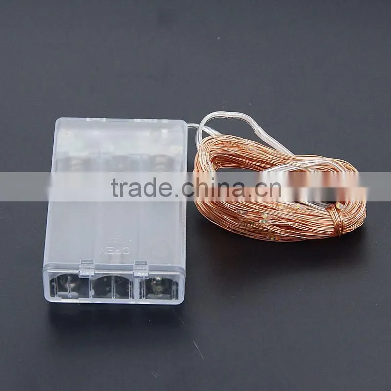 10M 33ft 100 led 3AA battery powered outdoor led copper wire string lights for christmas festival wedding party decoration
