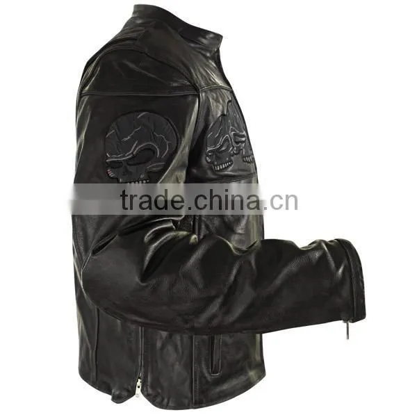 skull embroidered leather motorcycle jackets pakistan