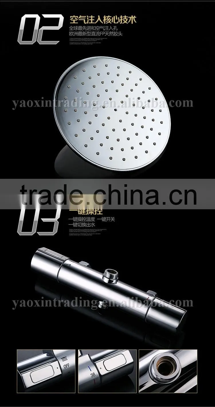 Top Shower, Hand Shower Thermostatic Bathroom Shower Faucet Set