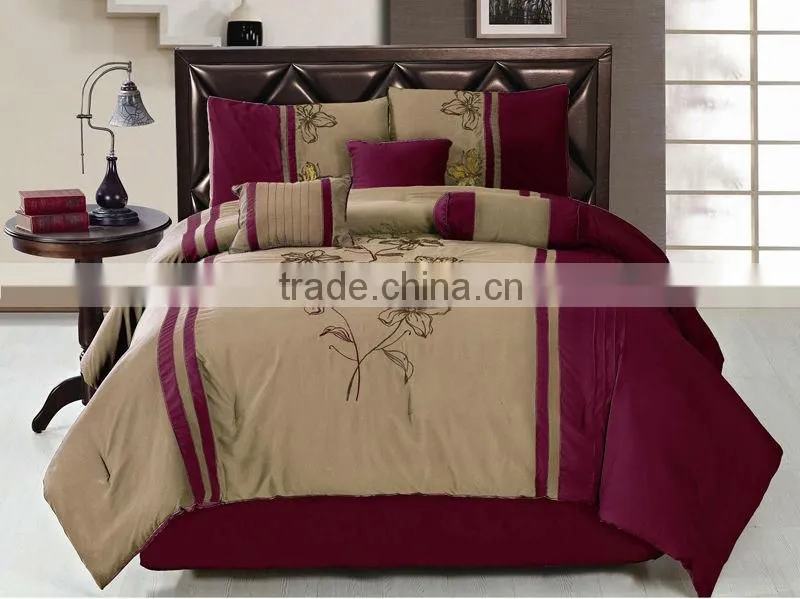 100% polyester patchwork embroidered duvet comforter set