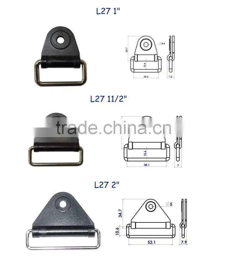 White Plastic Chafe tab and metal loop buckle for Medical accessories