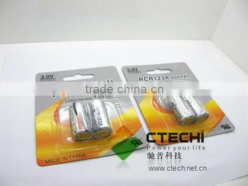 rcr123a 3v rechargeable battery lithium