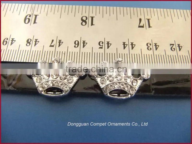 10mm full diamond double heart shaped slide charms diy jewellery accessories