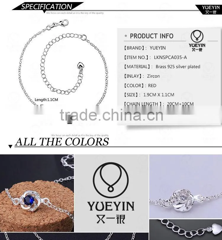 Handmade Red Zircon Brass Foot Chain Jewelry