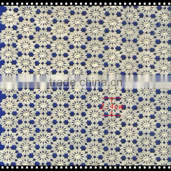 100% cotton flower pattern chemical cotton lace fabric