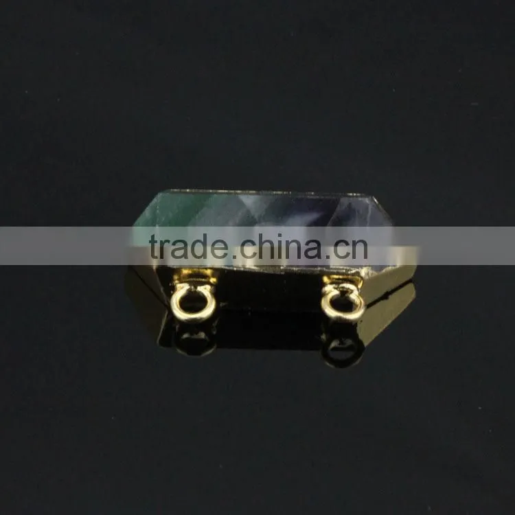 JF6922 2016 newest gold electroplated double point bail loop turquoise pendants
