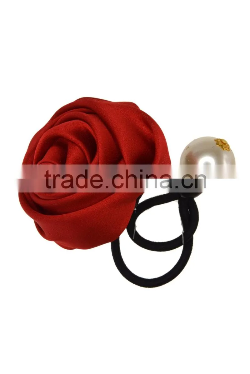Acetate Satin Rosette Elastic/Hair Ties