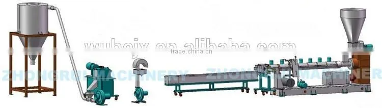 Plastic pellet extrusion machine