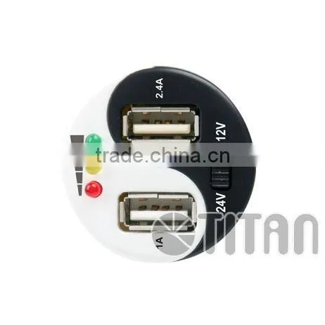 Hot sale multi function 2 in 1 USB car charger and tablet charger