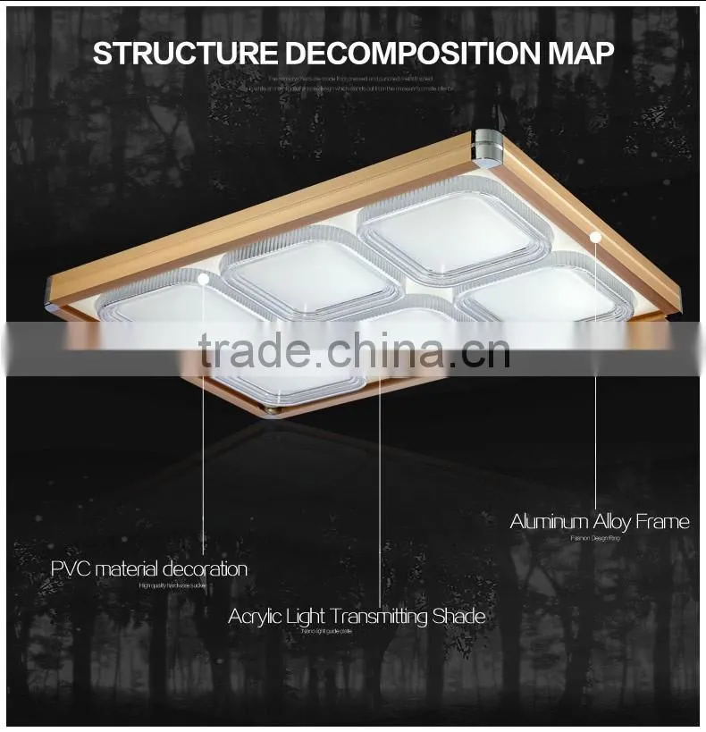 2016 New Design square aluminum led ceiling light 750X750mm