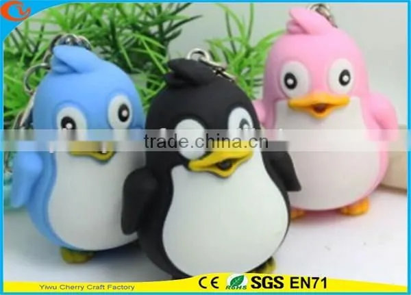 High Quality Promotional Cute Assorted Sound Activated LED Animal Keychain