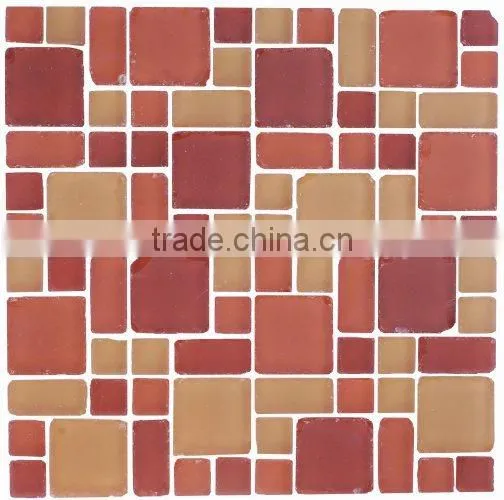 12''X12'' red blend tumbled mosaic