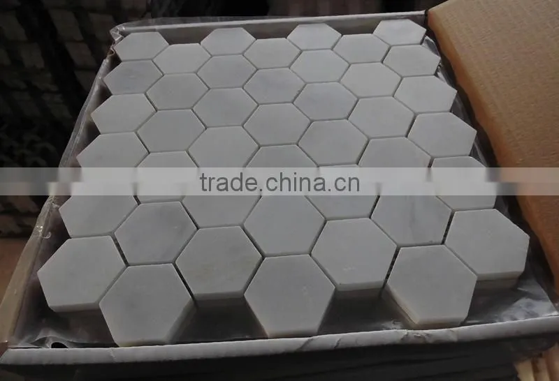 Popular Eastern White Marble Hexagon Mosaic Tiles on Sales
