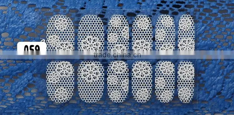 Lace nail art sticke popular holographic nail decal nail art sticker