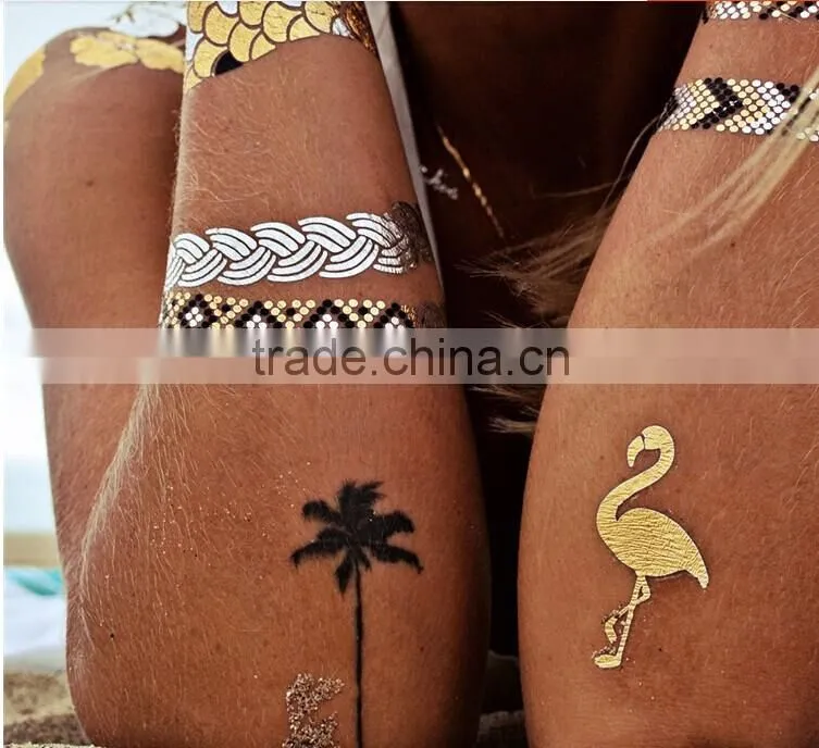 Metallic Tattoos, flash tattoos gold tattoos silver tattoos temporary tattoos jewelry tattoos