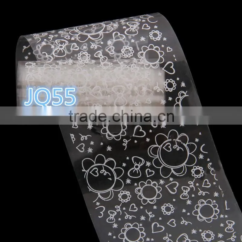 Women Fashion Mixed 4*100CM Nail Art Transfer Foil Set Tip Decoration White flower Christmas'Day stickers