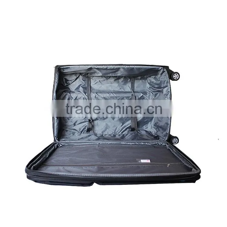 high quality middle size storage travle bag luggage rubber wheel trolley case