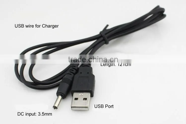120cm USB Power cable wires with 3.5mm pin cable for flashlight and charger