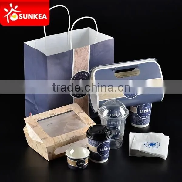 Chinese food, deli salads, pasta dishes, cookies and gift paper boxes