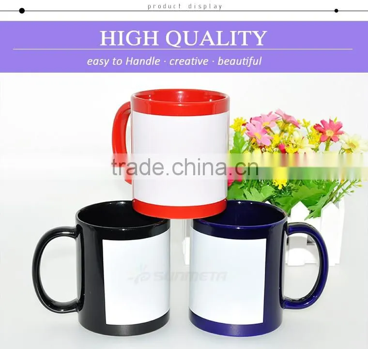 Sunmeta india hot selling 11oz sublimation patch mug cup SKB07