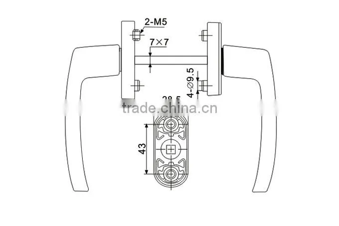 Double Sided Door Pull Handle For PVC Casement Door Handle