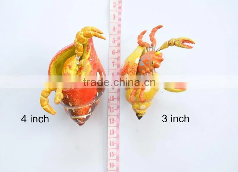 4 inch Plastic Lobster in Artificial Conch Shell 3D Fridge Magnet