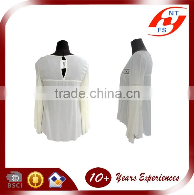 2016 latest elegant ladies' casual tops women loose blouse plus size sheer sexy tops patterns for woman
