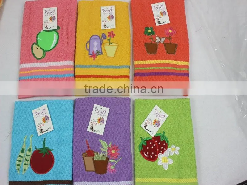 promotional items china cotton terry applique kitchen towels