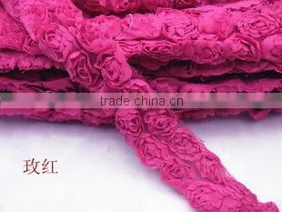 Shabby Frayed Chiffon Rose Flower Trim