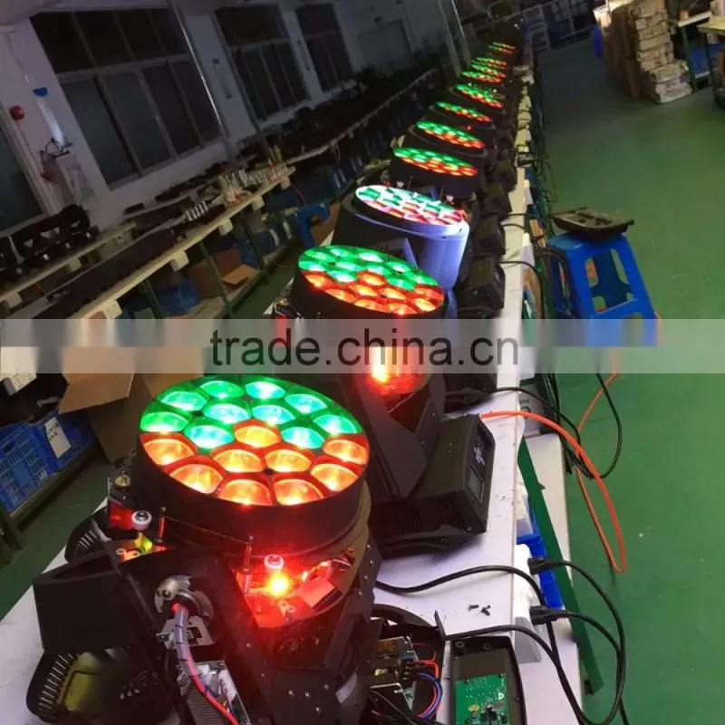 High Quality Beye LED Moving Head Zoom 19pcs RGBW 4in1 15W Moving Head LED Beam Wash 10K LED Light