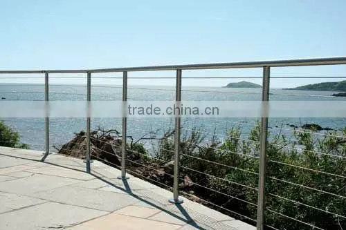 Brushed polished steel cable wire fittings for steel structure balustrades