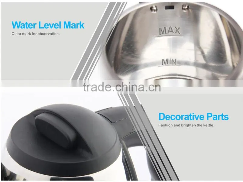 1.7L CE Rohs Electric Water Kettle stainless steel Hotel Electric Kettle