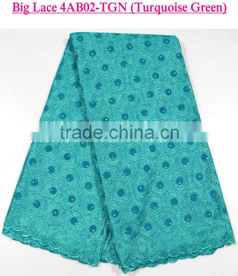 100% cotton New Square Grid Design African Big Swiss Lace