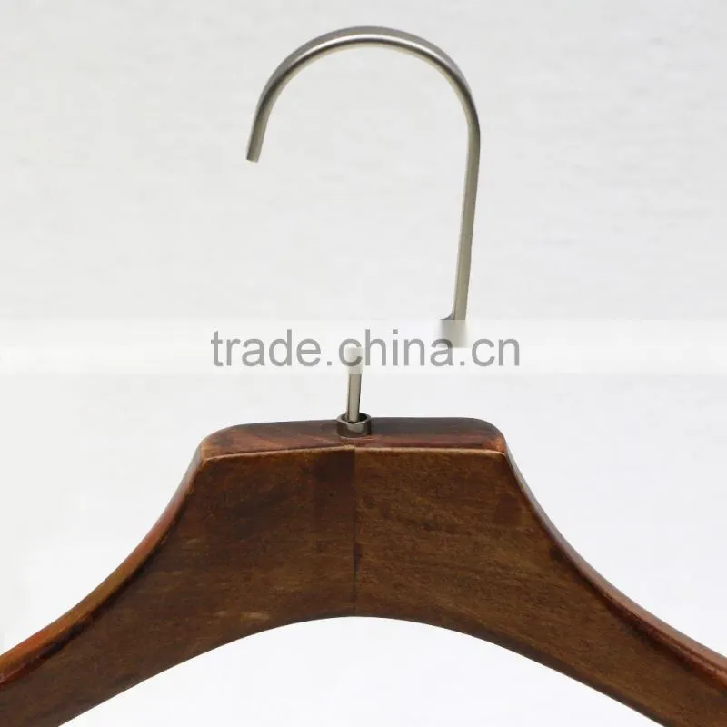 Manufacturer Solid wood coat hanger with non slip shoulder