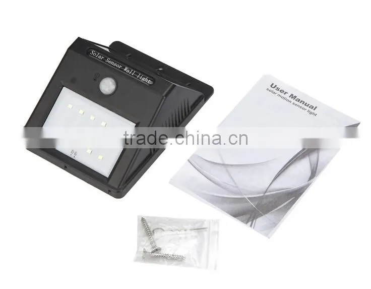 10 pcs security LED triangle wall light ,Solar motion sensor wall light with 10 LED, Solar wall lamp with SMD 2835 10PCS LED