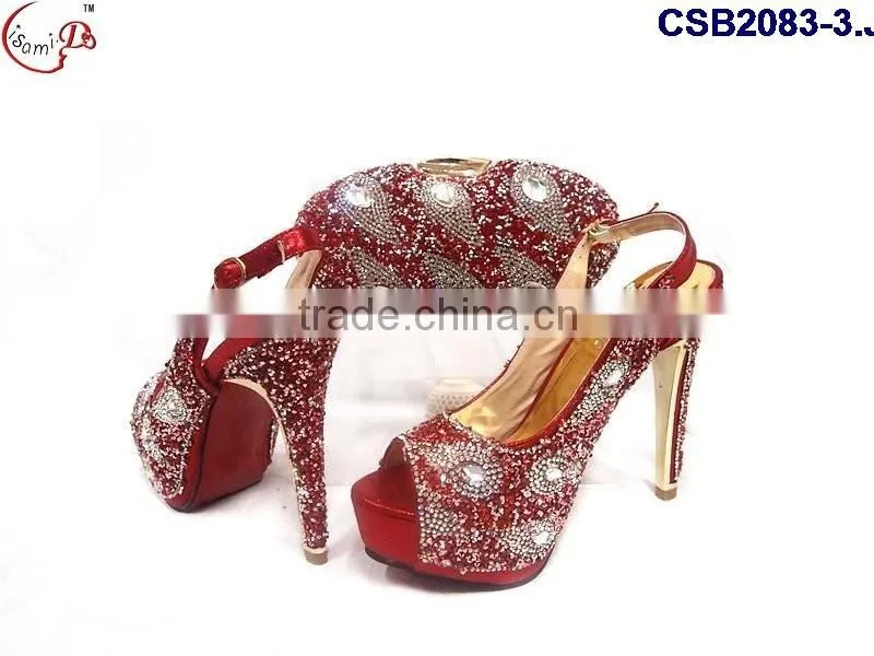 CSB2083 2016 the latest top fashion woman italy style high heel sandal shoes with matching purse/cluth/bag High quality and wha