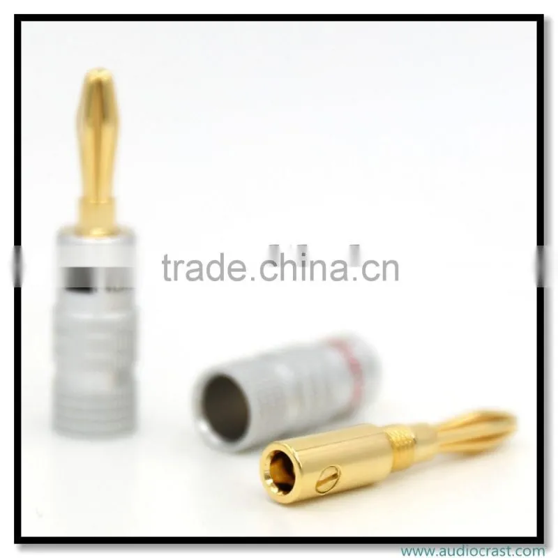 OEM 24K Gold Plated wiring connector Banana plug Speaker wiring plug