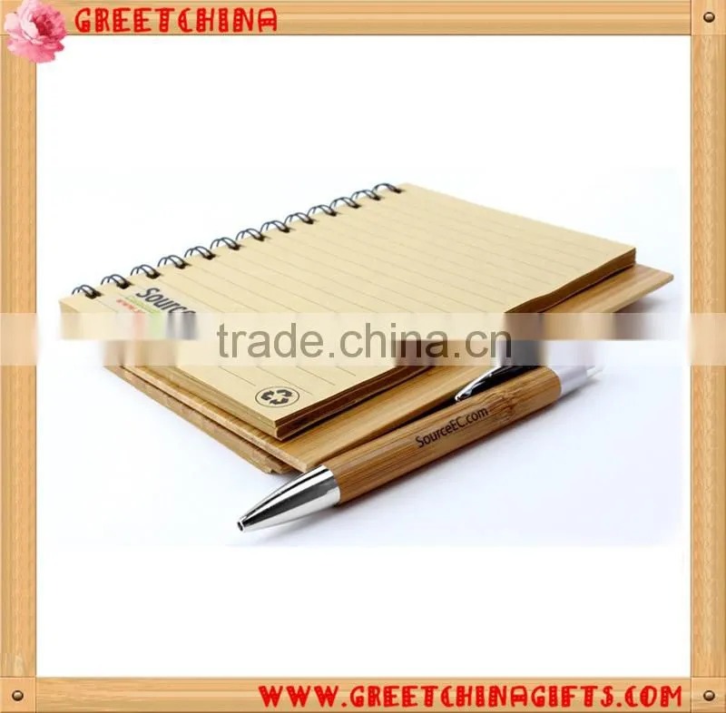 Cheap spiral kraft paper notebook with pen