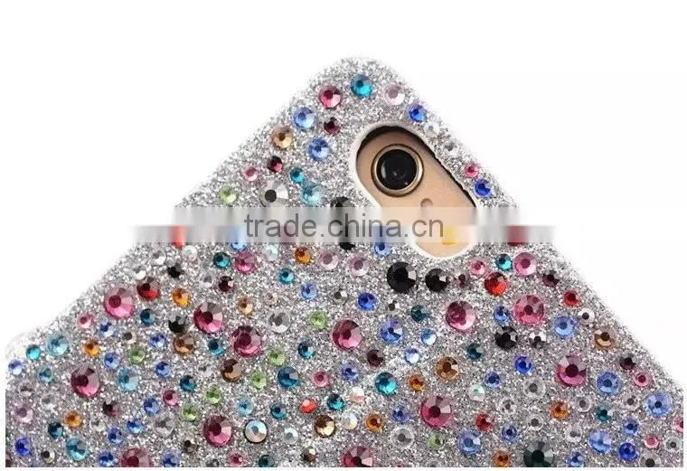 Customized Rhinestone Leather Stand Phone Case Flip Cover For Samsung Galaxy on7