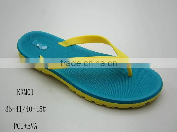 2014 New Designed and Fashion PCU+EVA Men&Women Beach Slippers in Flipflops