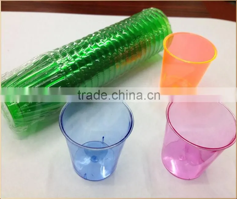 Test drink 1oz neon plastic disposable shot glasses drinking cup