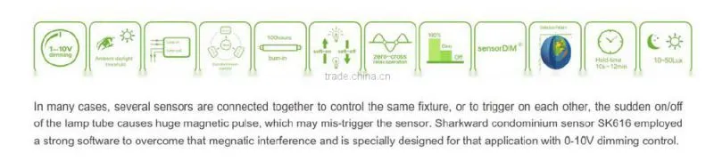 SK616 HF motion sensor detached 1-10V dimming microwave motion sensor