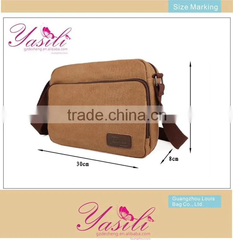 canvas casual messenger bags for teens,messenger bag with Genuine leather trim