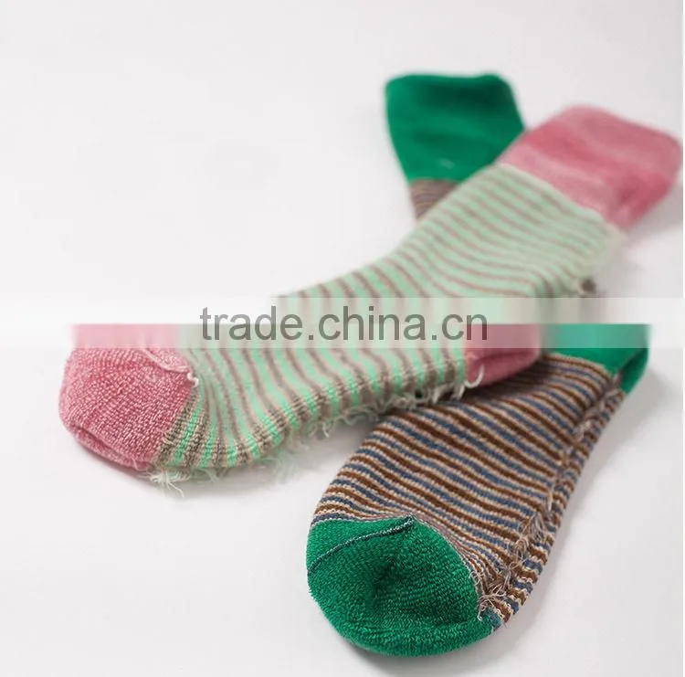 colorful stripe terry socks long terry sock lady stripe socks women terry socks