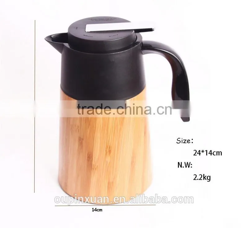 Nature bamboo coffee pot with seamless steel,bamboo drinkware