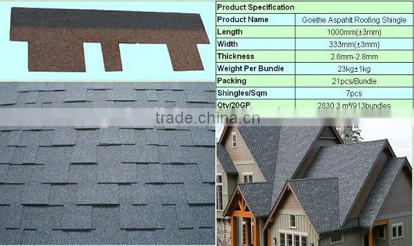 2014 hot SGB goethe asphalt shingle roof tile